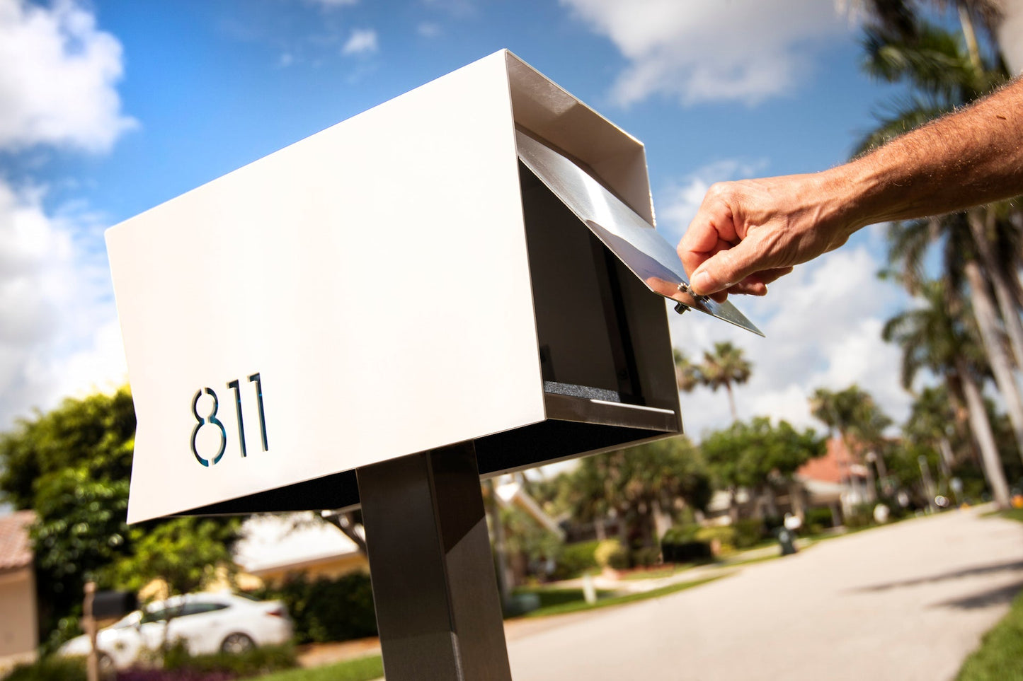 NEW!!!! QUICK SHIP UptownBox in JET BLACK on BLACK - Modern Mailbox