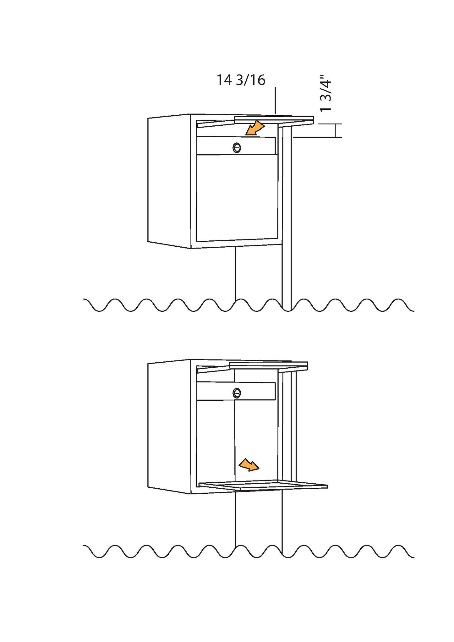 BURG 1 Standalone - Post-mounted locking mailbox in black