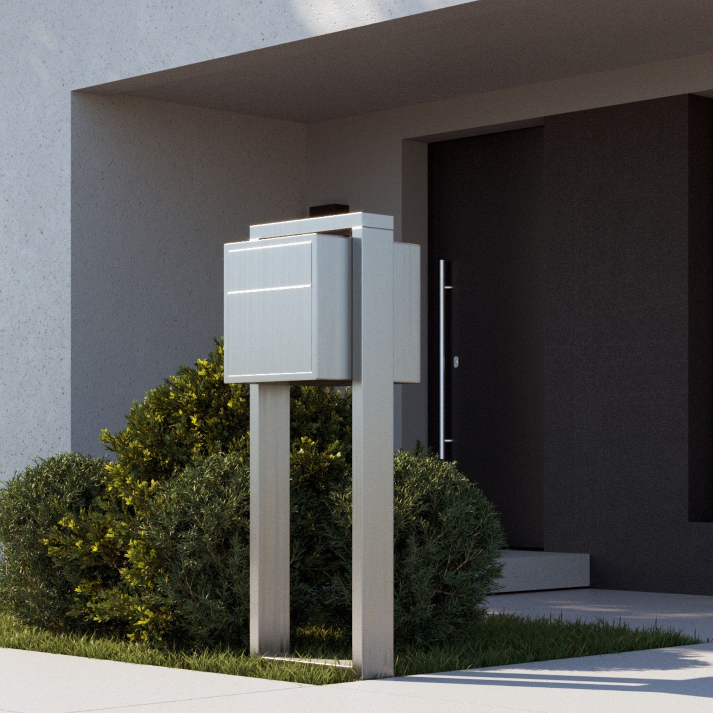 BURG 1 Standalone - Post-mounted locking stainless steel mailbox