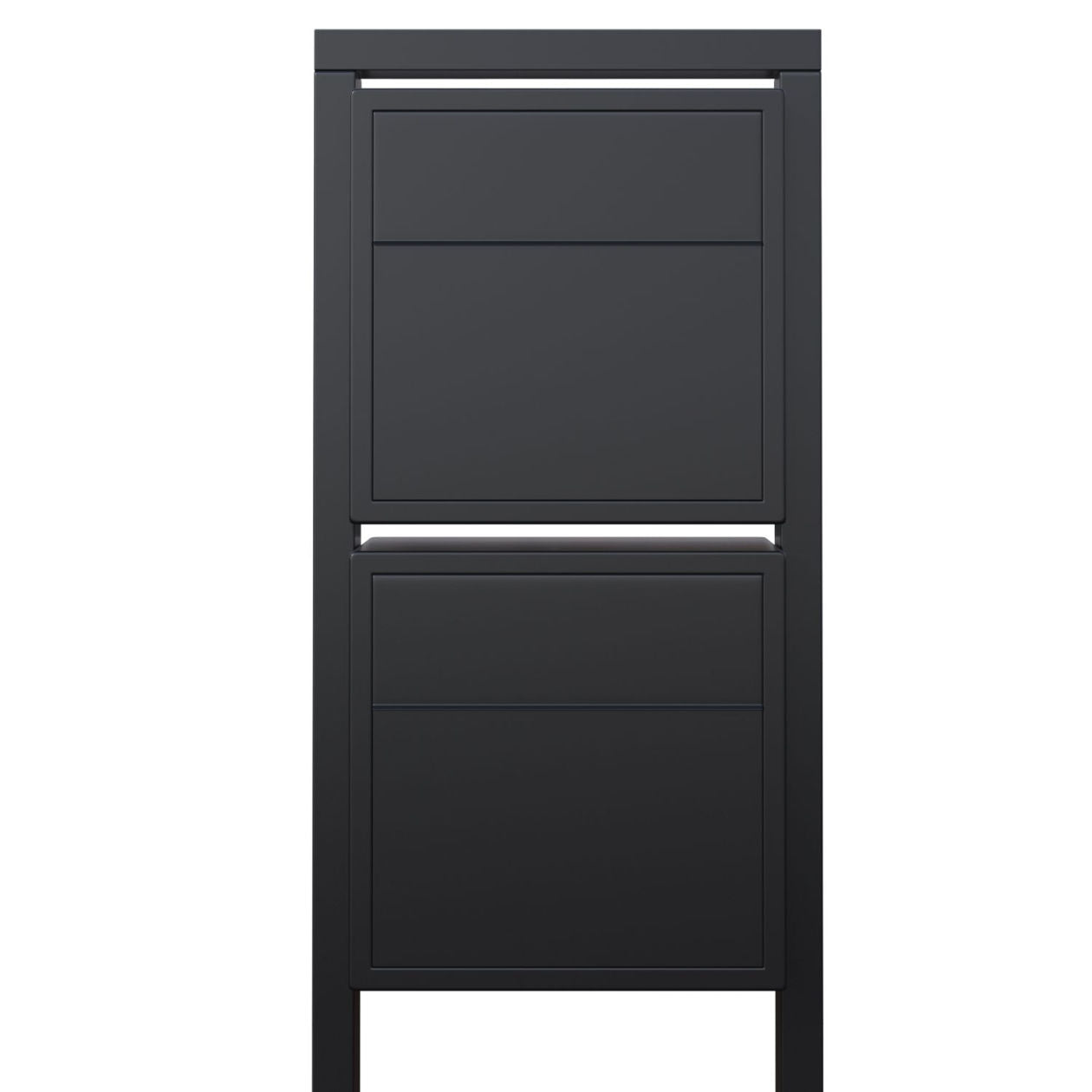 BURG 2 Standalone - Post-mounted multi-unit locking mailbox in black