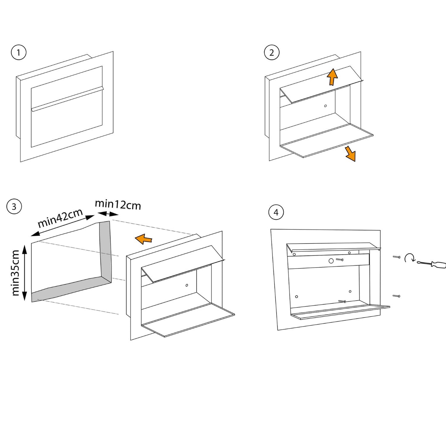 CUBIC 1 Built-in - Embedded or column locking mailbox in black