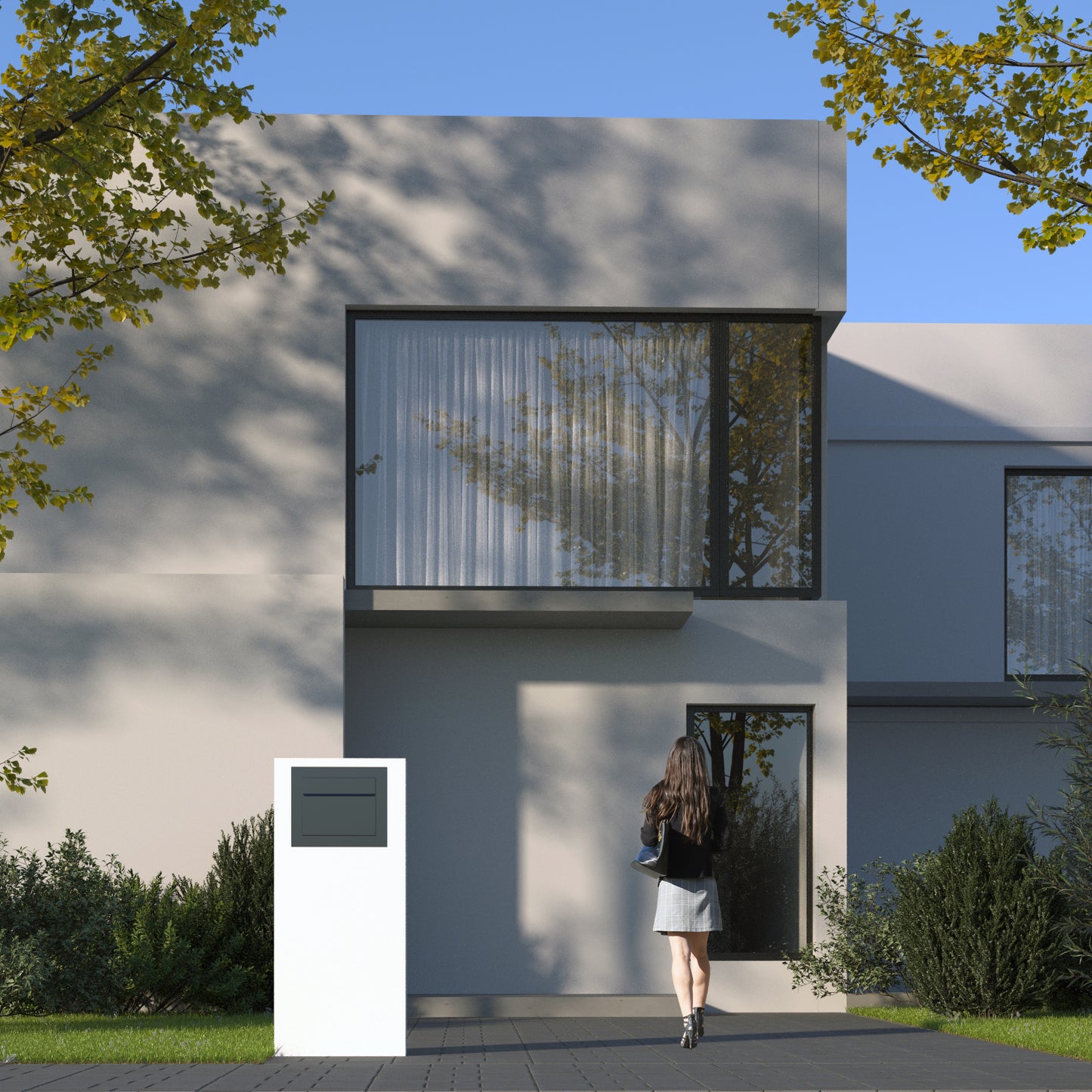 CUBIC 1 Built-in - Embedded or column locking stainless steel mailbox