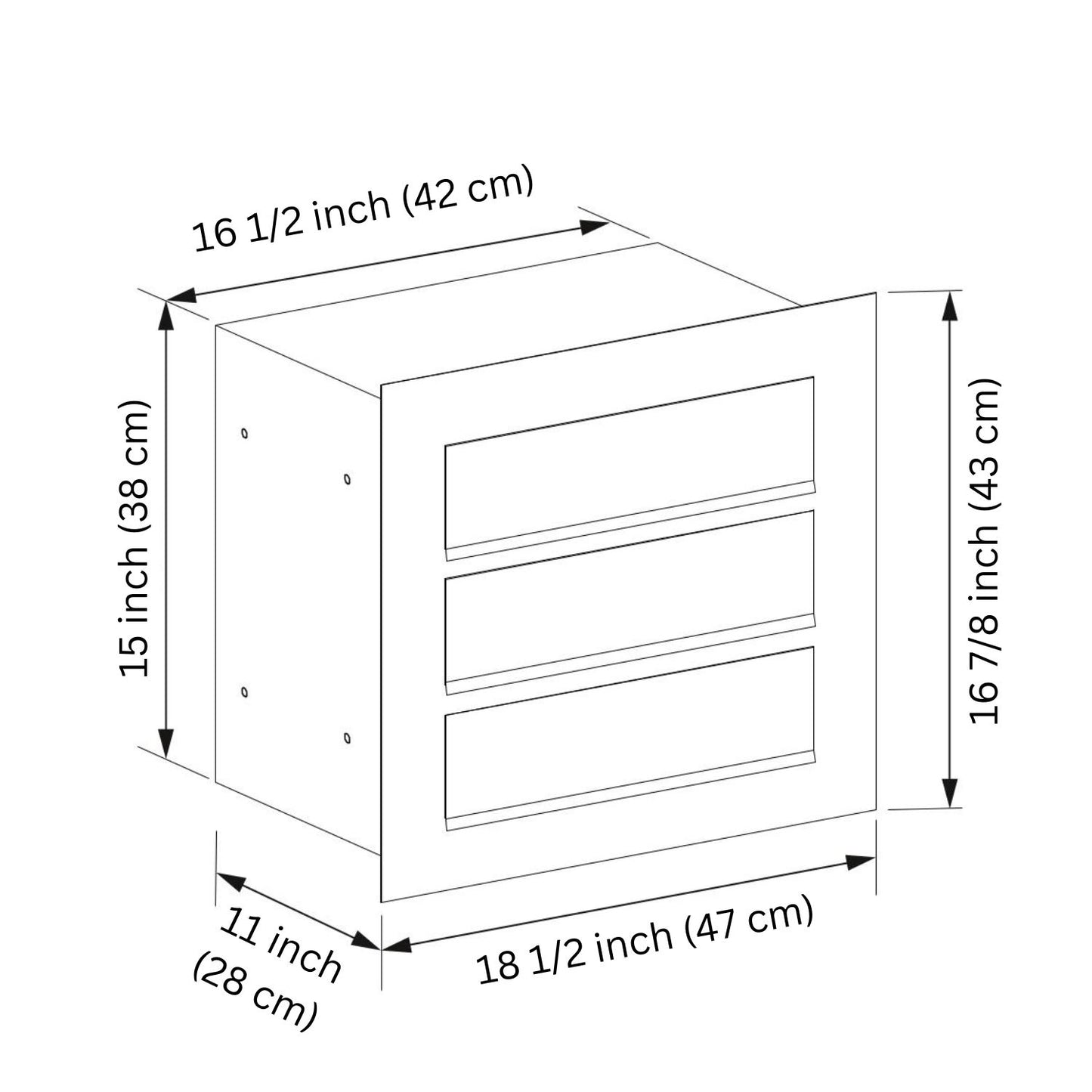 CUBIC 3 Built-in - Multi-unit embedded or column locking mailbox in black