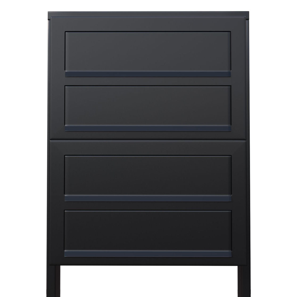 CUBIC 6 Standalone - Multi-unit post-mounted locking mailbox in black
