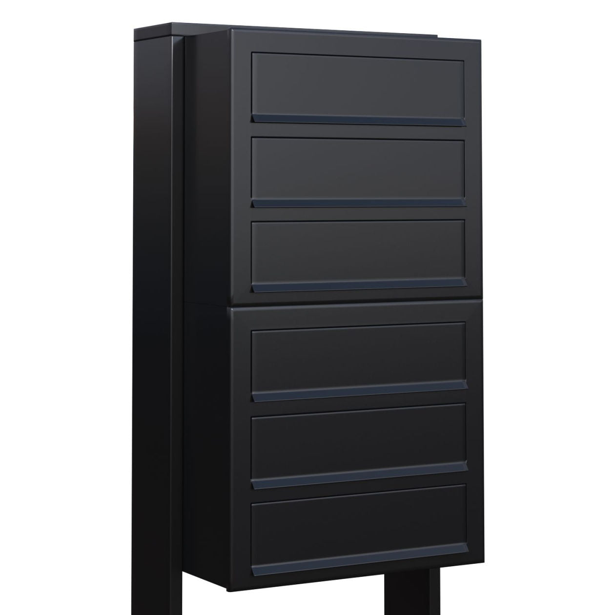 CUBIC 6 Standalone - Multi-unit post-mounted locking mailbox in black