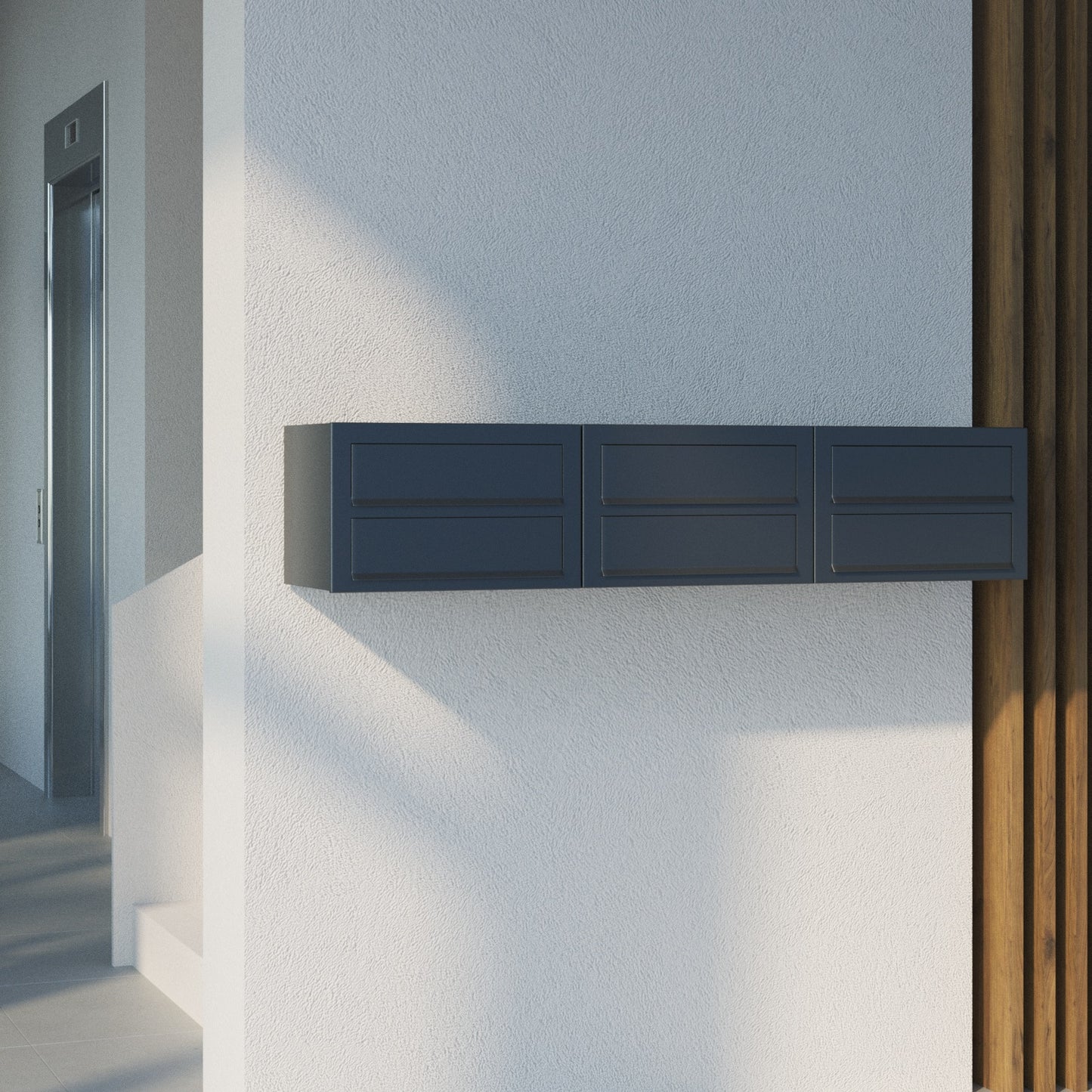 CUBIC 2 Wall - Multi-unit wall-mounted locking mailbox in black
