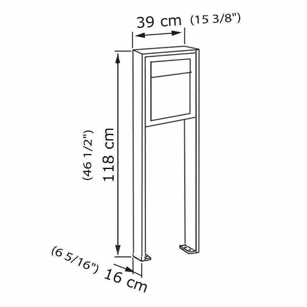 PROFILE 1 Standalone - Post-mounted locking stainless steel mailbox