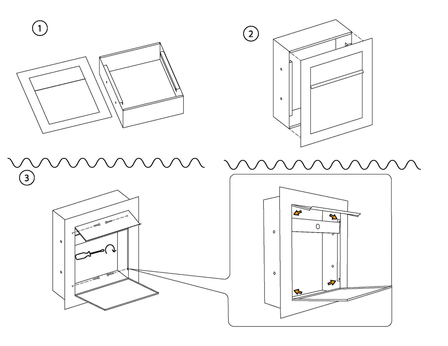 PROFILE 1 Built-in - Embedded or column locking mailbox in black