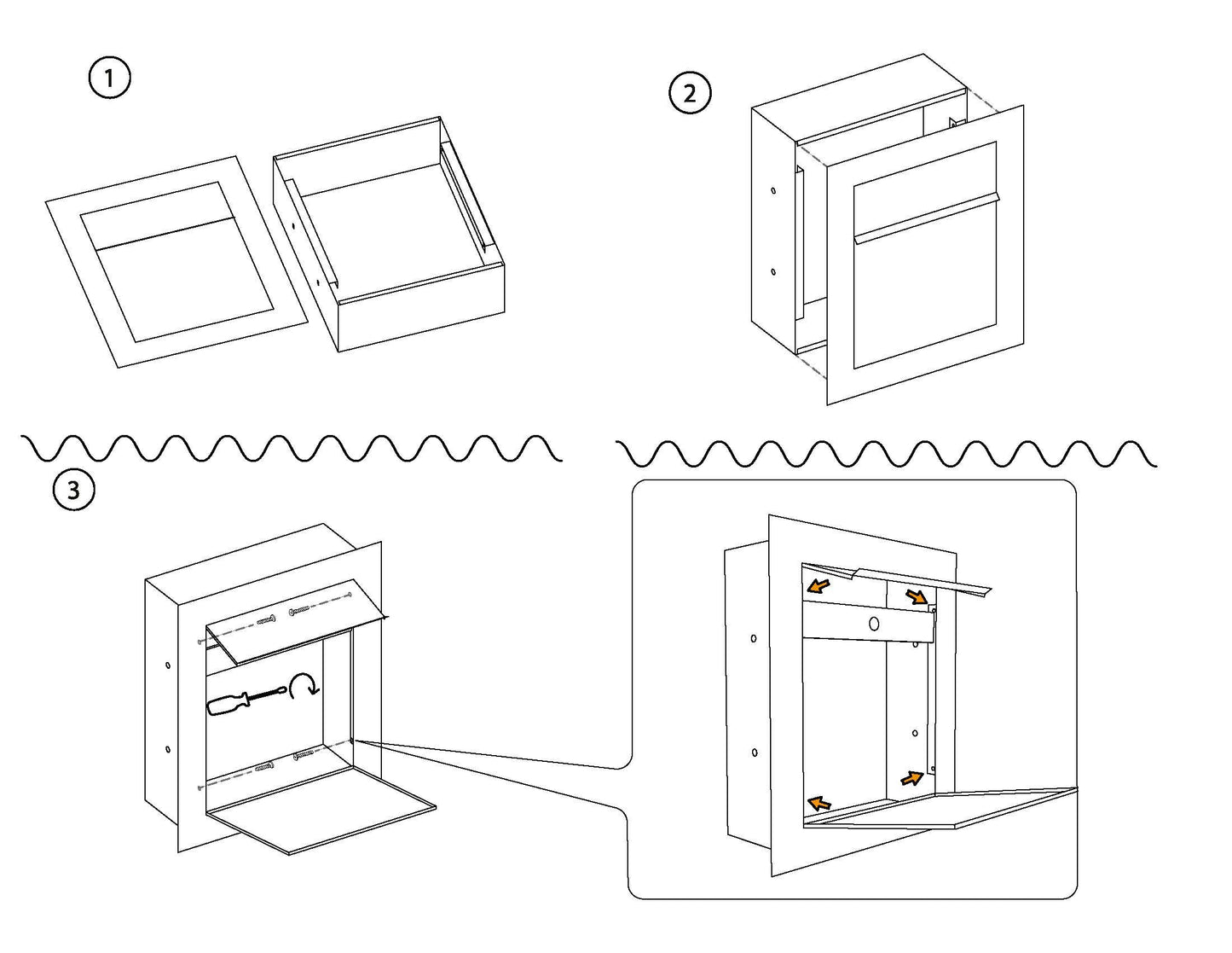 PROFILE 1 Built-in - Embedded or column locking stainless steel mailbox