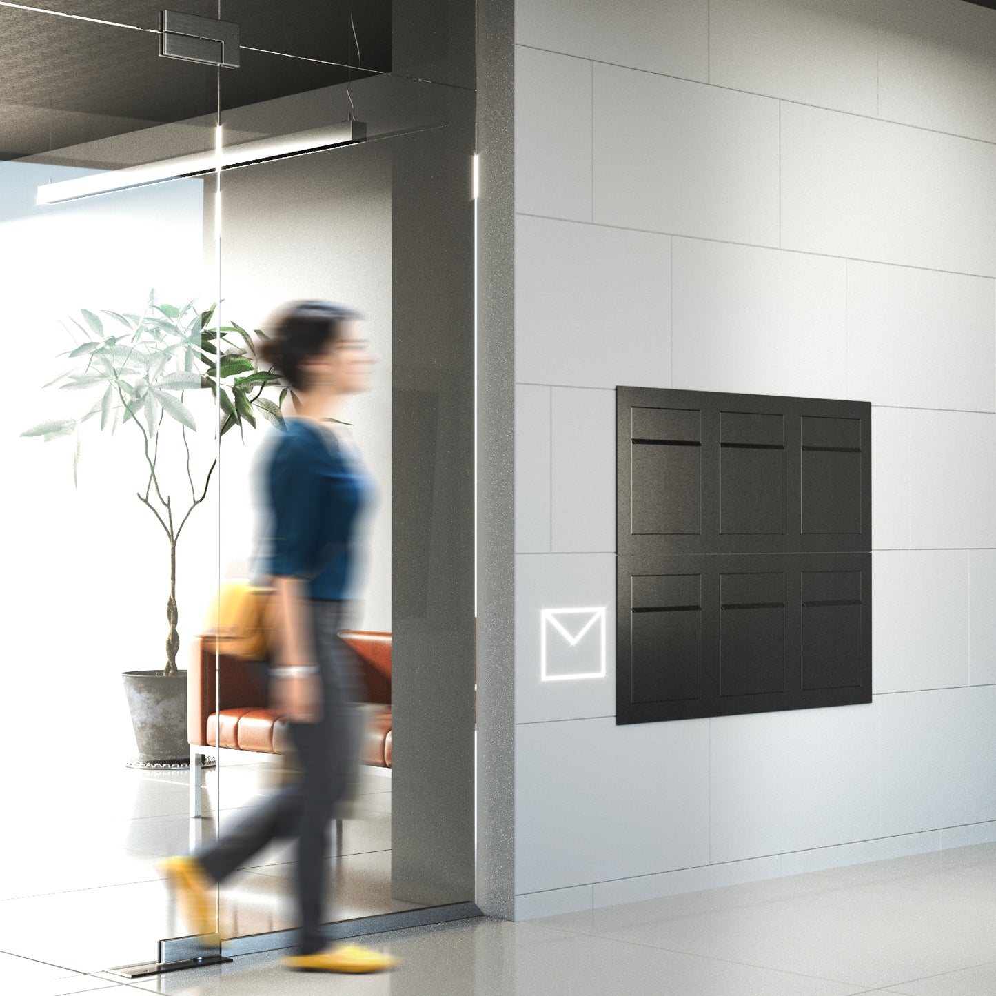 PROFILE 3 Built-in - Embedded or column multi-unit locking mailbox in black