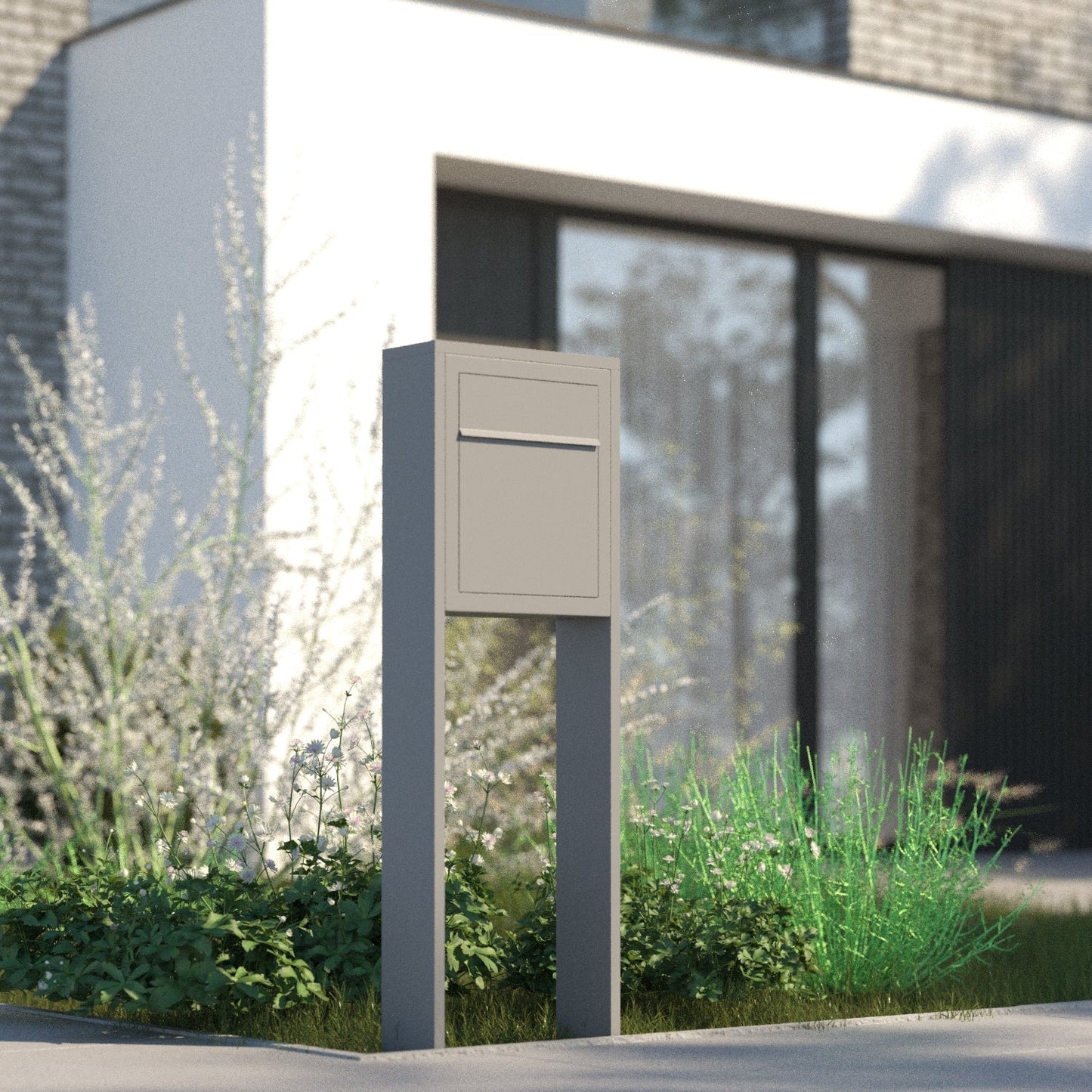 PROFILE 1 Standalone - Post-mounted locking stainless steel mailbox