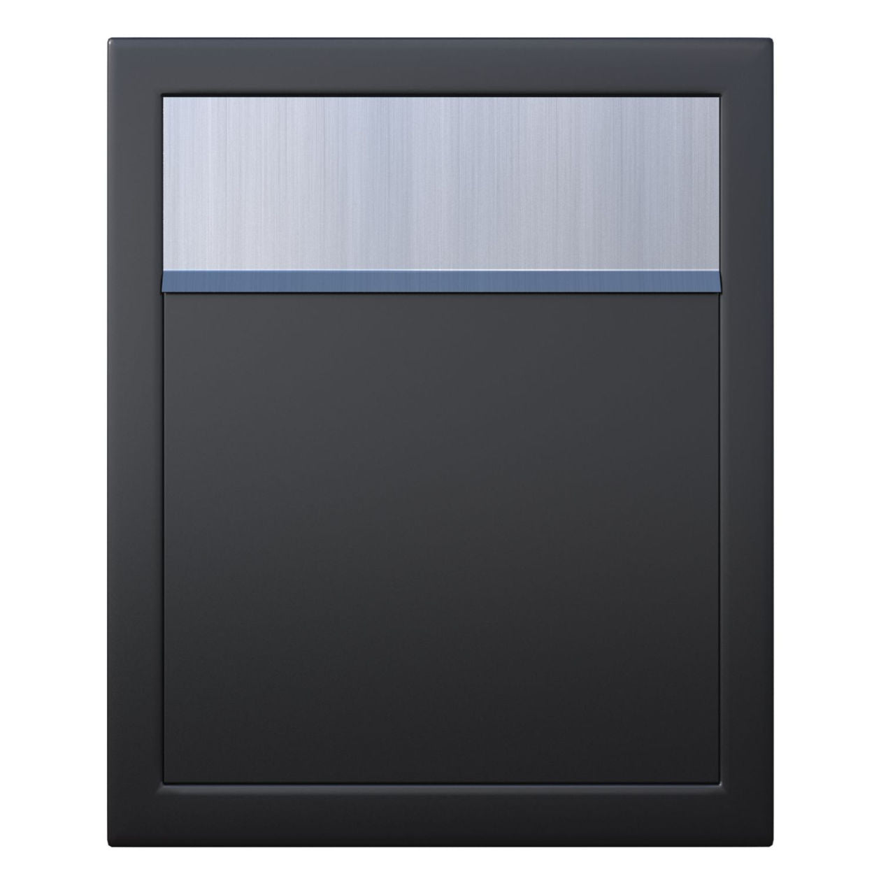 PROFILE 1 Wall - Wall-mounted locking black mailbox with stainless steel flap