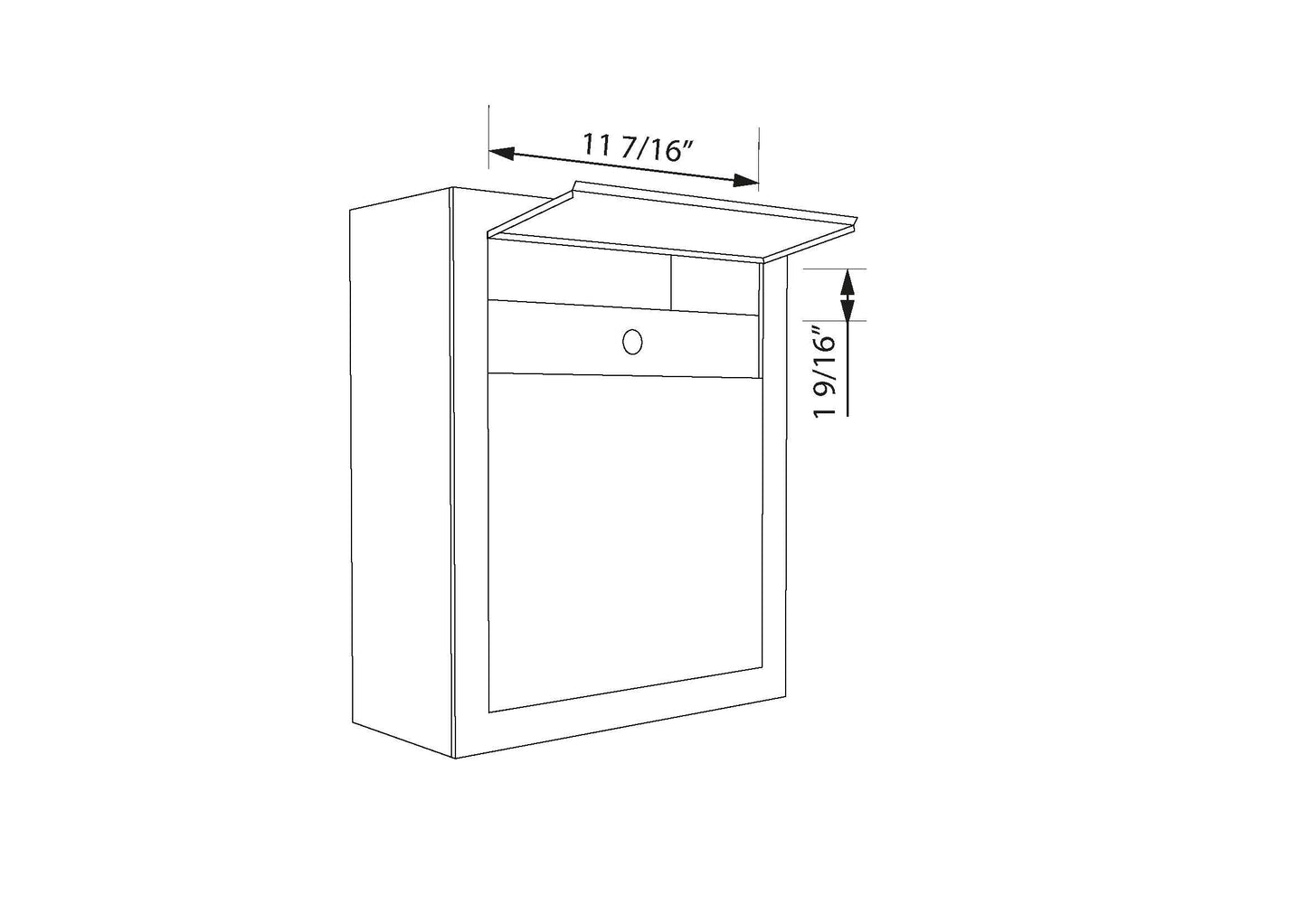 PROFILE 1 Wall - Wall-mounted locking stainless steel mailbox