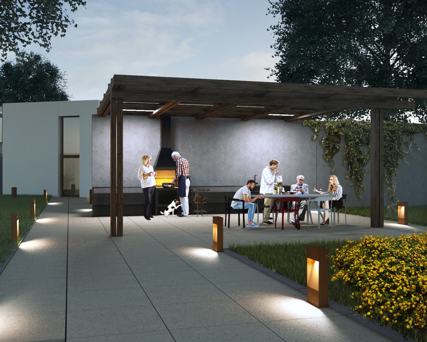 MEDIUM BLOC by Bravios - Contemporary, designer exterior path light in high durability colors