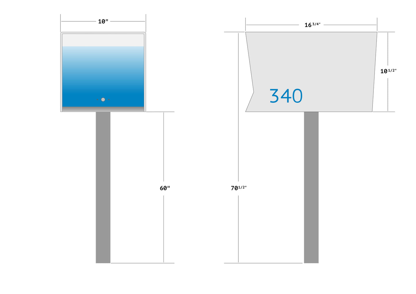 The Original UptownBox in JET BLACK - Modern Mailbox