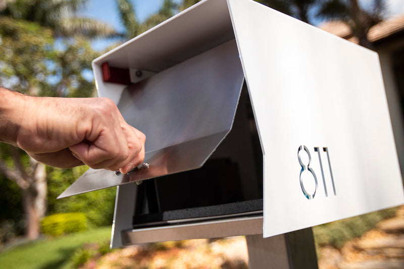 NEW!!!!  QUICK SHIP UptownBox in JET BLACK on BLACK - Modern Mailbox