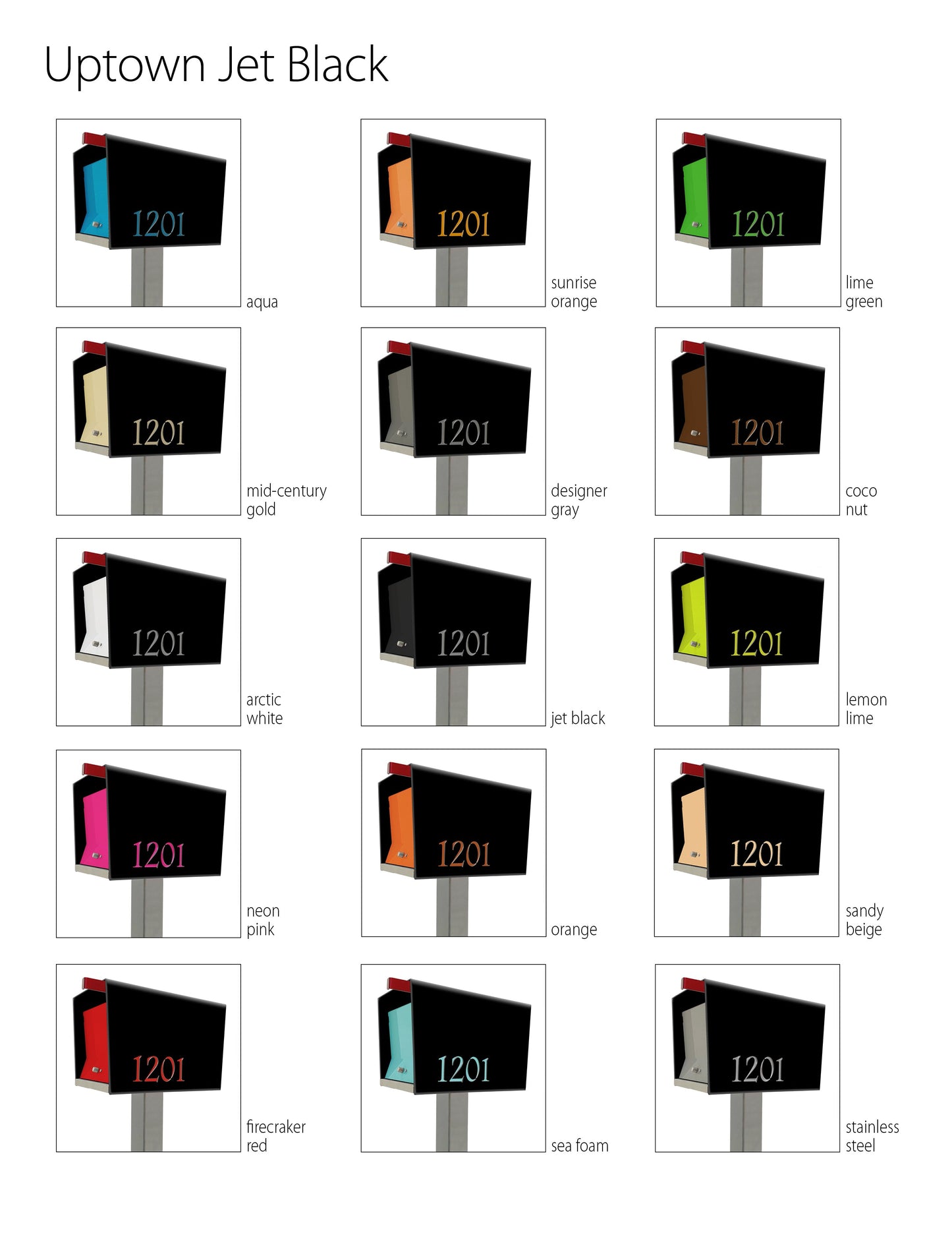 The Original UptownBox in JET BLACK - Modern Mailbox