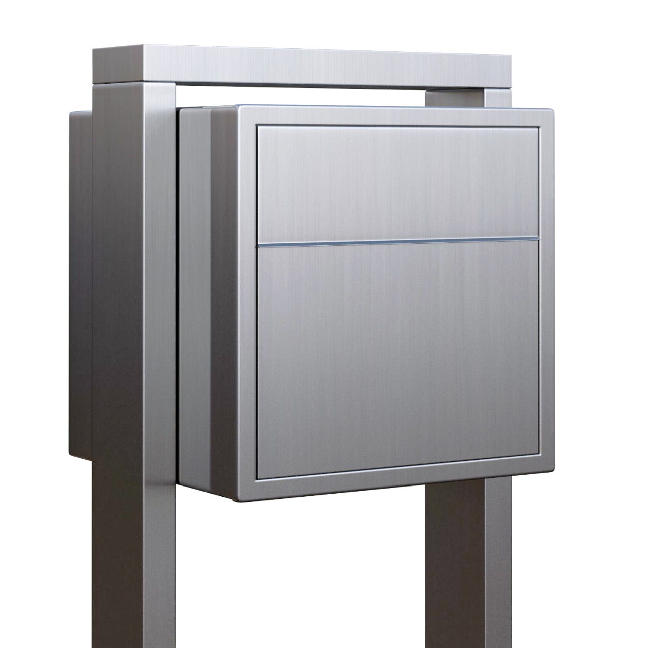 BURG 1 Standalone - Post-mounted locking stainless steel mailbox