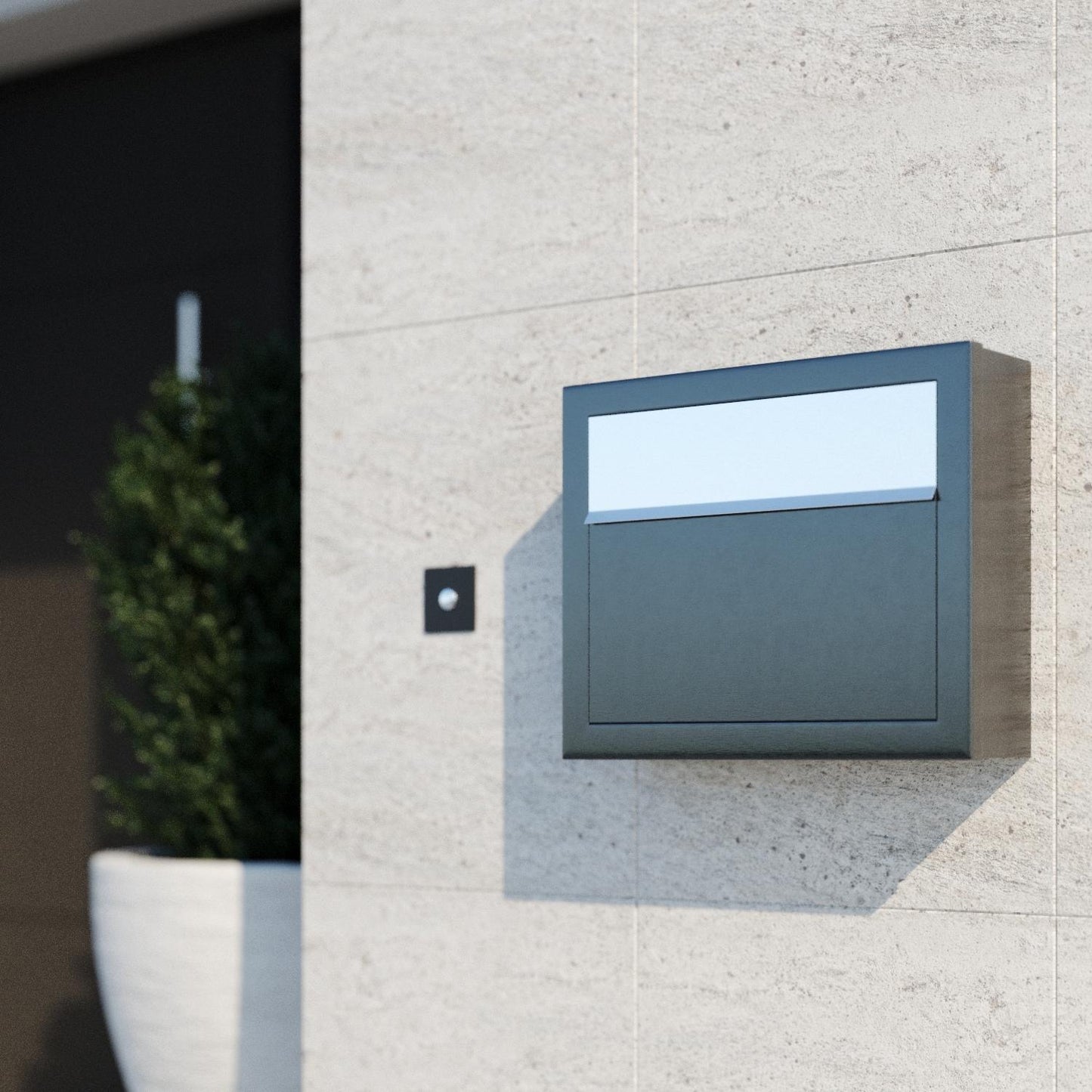 CUBIC 1 Wall - Wall-mounted locking stainless steel mailbox