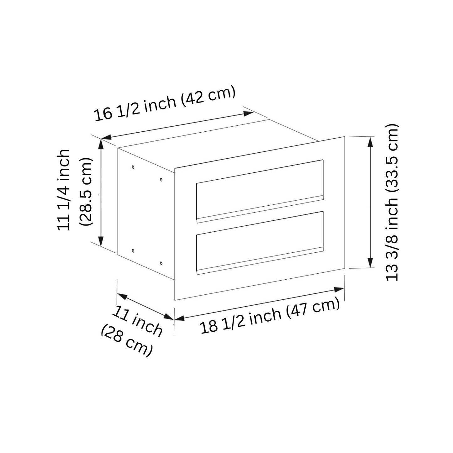 CUBIC 2 Built-in - Multi-unit embedded or column locking mailbox in black