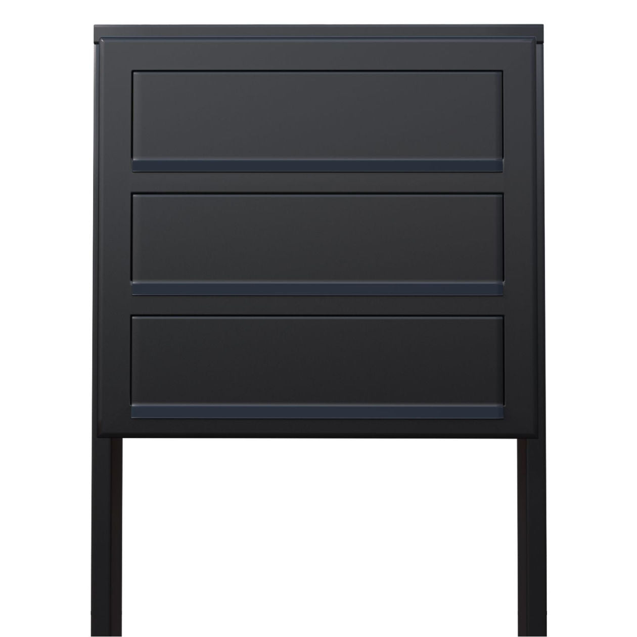 CUBIC 3 Standalone - Multi-unit post-mounted locking mailbox in black