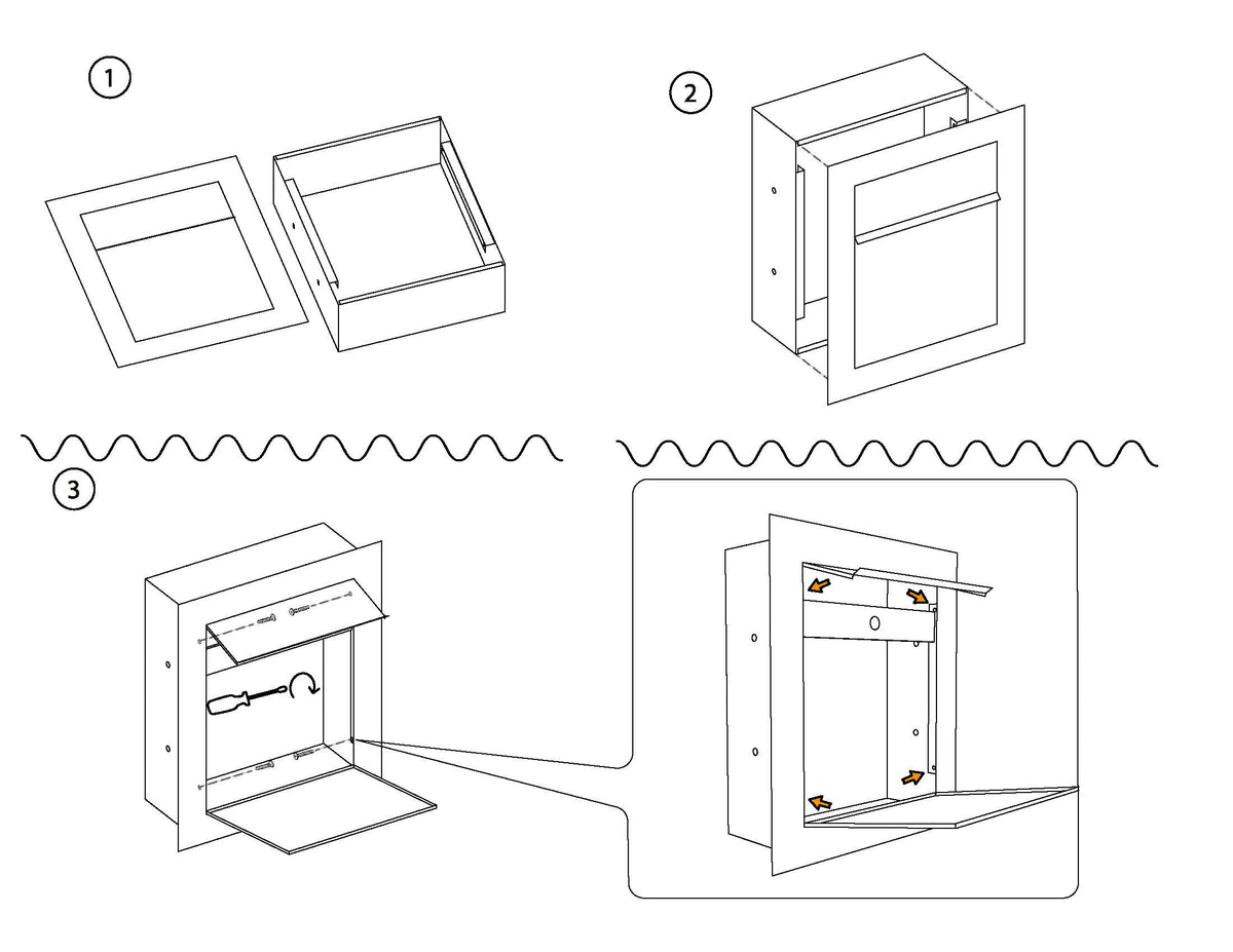 PROFILE 1 Built-in - Embedded or column locking mailbox in black – Hart