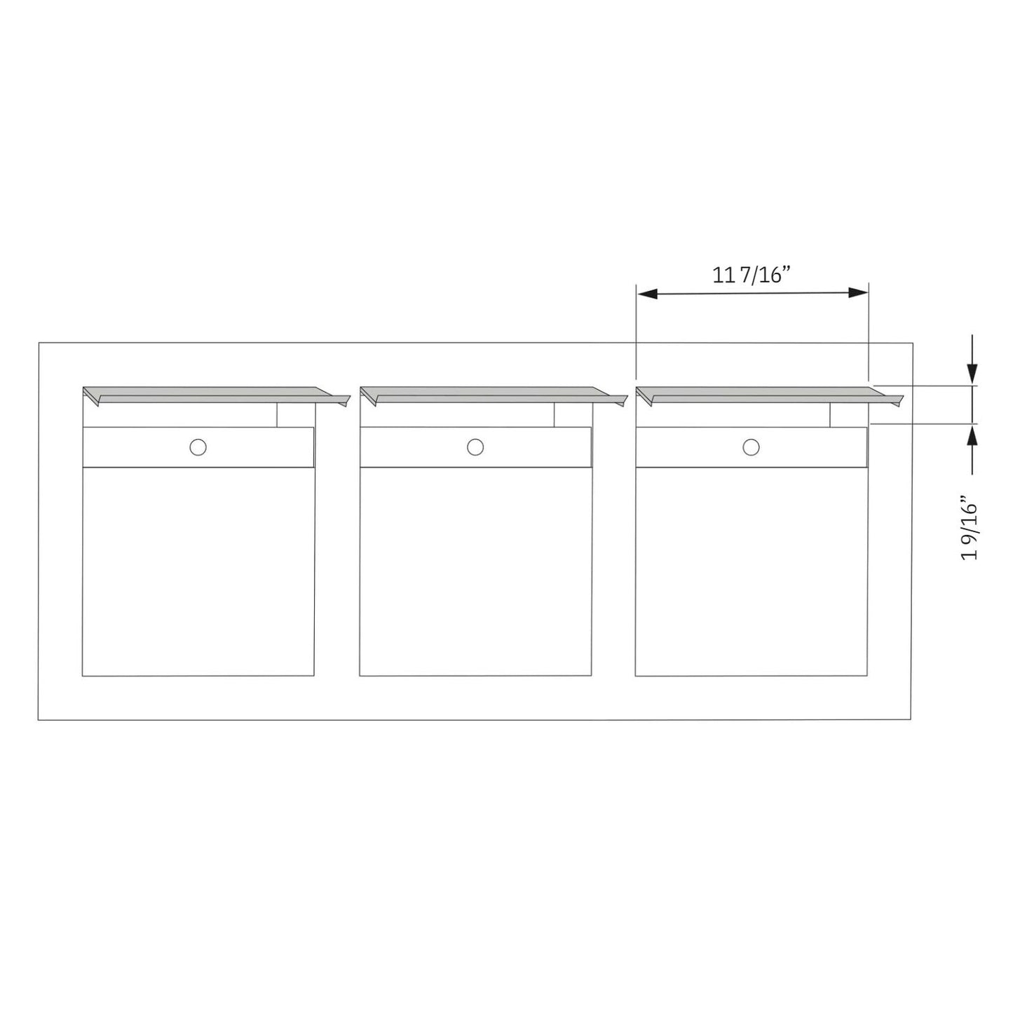 PROFILE 3 Built-in - Embedded or column multi-unit locking mailbox in black